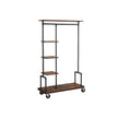 Clothing Rack – Metal – Rustic Brown – Mobile 5-Tier Design