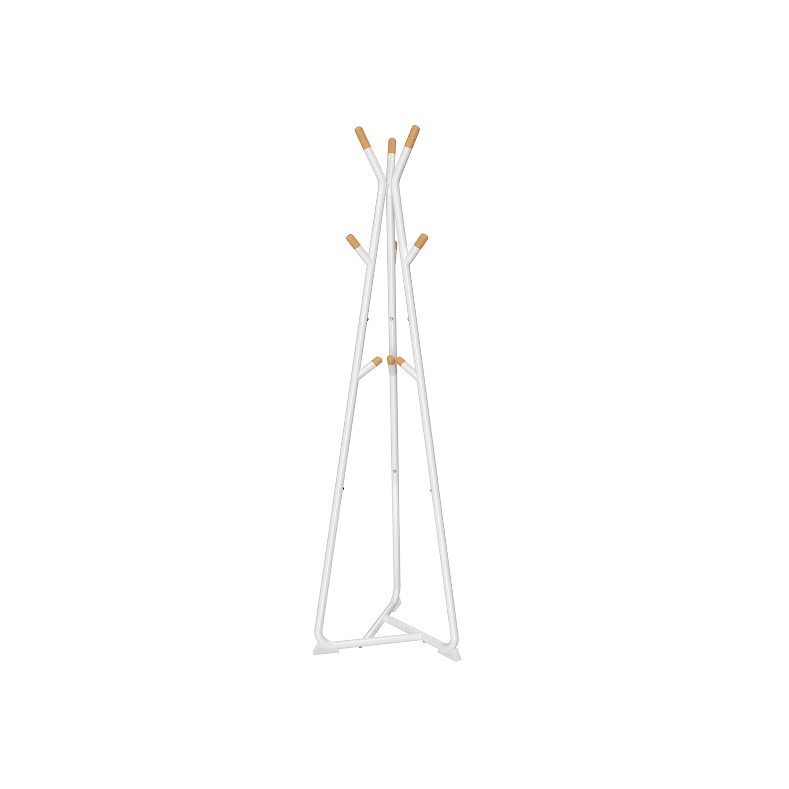 Coat Rack Stand – Beech Wood – Black with Natural Grain – 9 Hooks