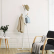 Coat Rack Stand – Beech Wood – Black with Natural Grain – 9 Hooks