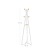 Coat Rack Stand – Beech Wood – Black with Natural Grain – 9 Hooks