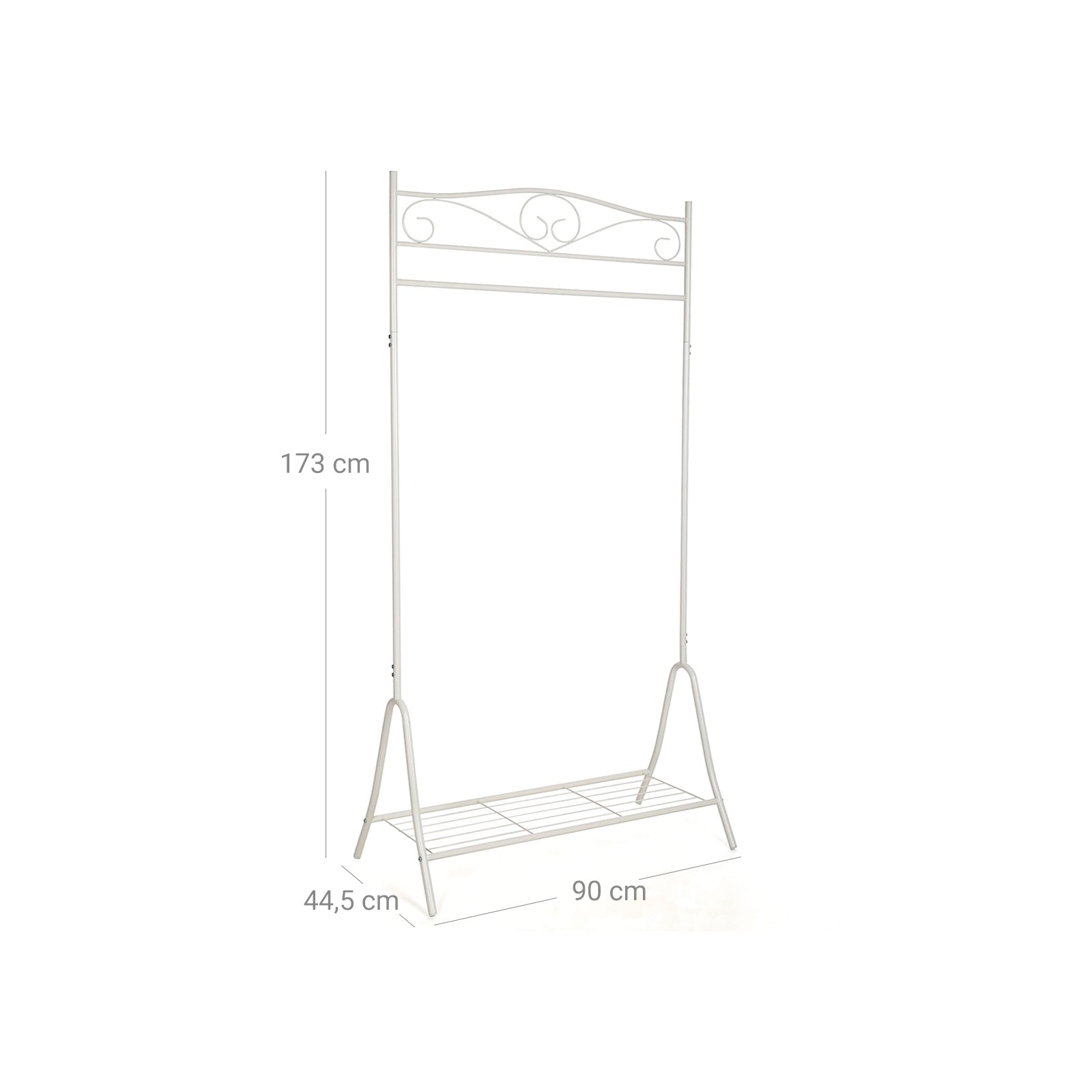 Coat Rack – Metal – Cream – Modular Design with Rail