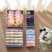 Collapsible Drawer Organiser – Fabric – Dark Grey – Set of 4 for Bras, Underwear, Socks, Ties, and Scarves