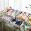 Collapsible Drawer Organiser – Fabric – Dark Grey – Set of 4 for Bras, Underwear, Socks, Ties, and Scarves