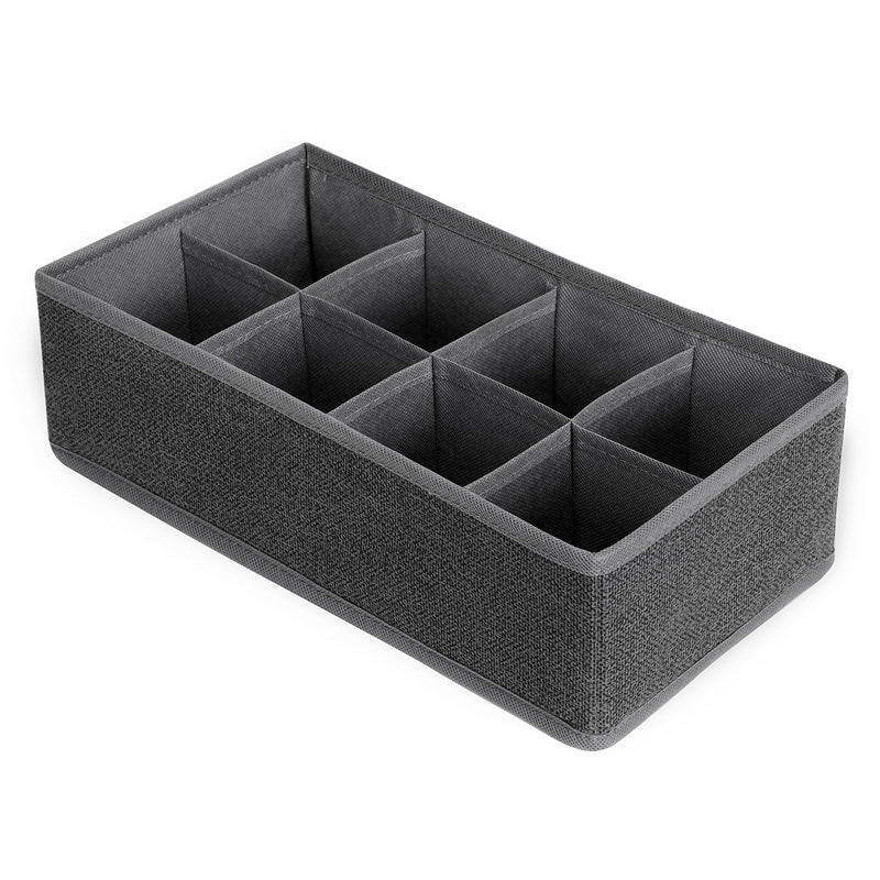 Collapsible Drawer Organiser – Fabric – Dark Grey – Set of 4 for Bras, Underwear, Socks, Ties, and Scarves