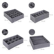Collapsible Drawer Organisers – Fabric – Grey – Set of 4 Foldable Closet Dividers for Bras, Underwear, Socks, Ties, and Scarves
