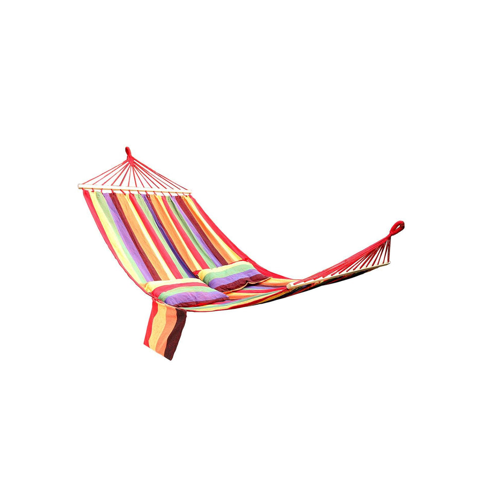 Portable Hammock – 70% Cotton – Multicolor – Includes Two Pillows, Supports 300 kg