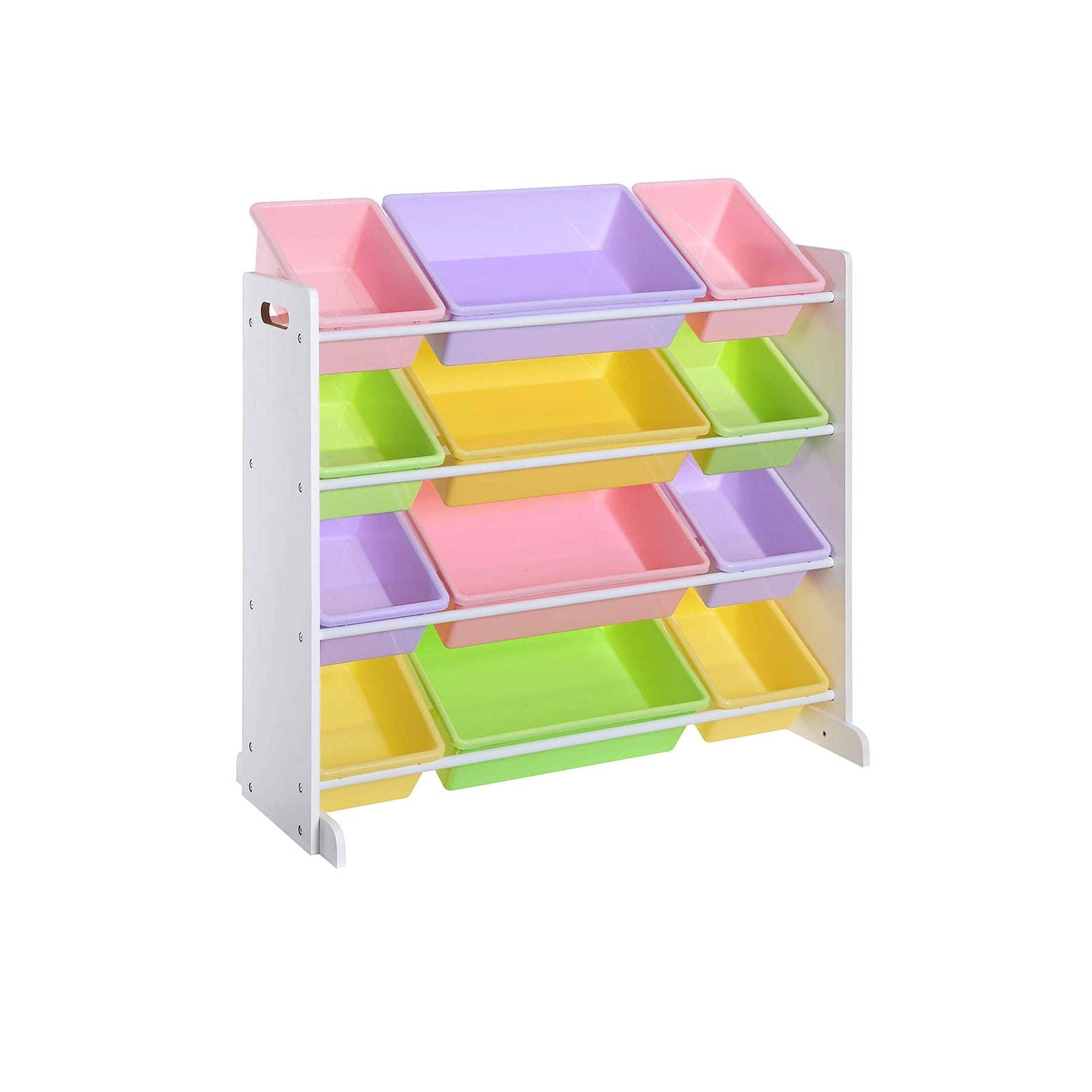 Toy Storage Unit – PP Plastic – Candy Color and White – 12 Removable Bins