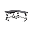 L-Shaped Corner Computer Desk – Wood – Black – Space-Saving Design for Home Office and Gaming