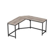 L-Shaped Corner Desk – Wood and Metal – Greige and Black – Space-Saving Industrial Design