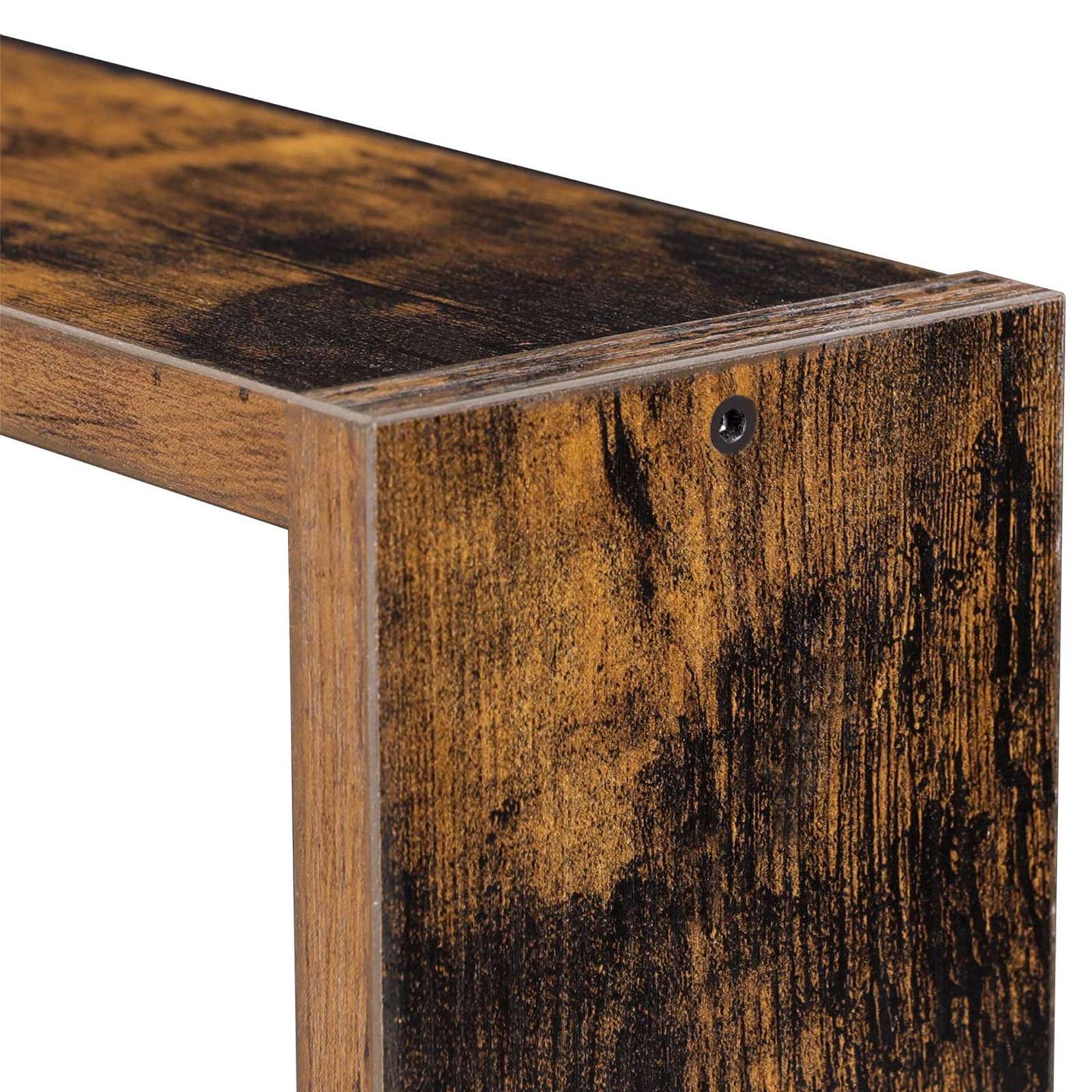 Floating Cube Shelves – Wood – Rustic Brown – Set of 3, Sizes 40/35/30 cm