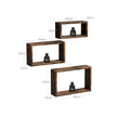 Floating Cube Shelves – Wood – Rustic Brown – Set of 3, Sizes 40/35/30 cm