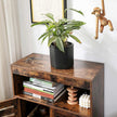Storage Cupboard – Wood – Rustic Brown – Louvered Doors and Adjustable Shelf