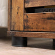 Storage Cupboard – Wood – Rustic Brown – Louvered Doors and Adjustable Shelf