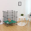 Customizable Pet Playpen – Metal – Black – Indoor Grid Design with Rubber Mallet