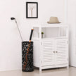 Cylindrical Umbrella Stand – Metal – Black – Includes Hooks and Drip Tray