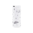 Cylindrical Umbrella Stand – Metal – White – With Hooks and Drip Tray
