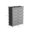 Plastic Storage Organizer – Plastic – White – 12 Cube Interlocking Design