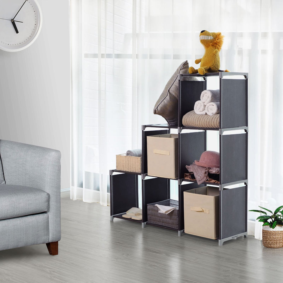 DIY Bookcase – Wood – Black – Multifunctional Storage and Room Divider