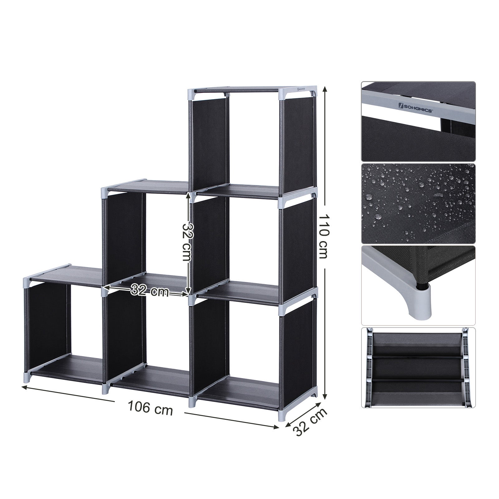 DIY Bookcase – Wood – Black – Multifunctional Storage and Room Divider
