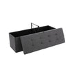 Folding Ottoman – Linen and MDF – Dark Grey – Maximum Load 300 kg, 120 L