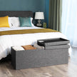 Folding Ottoman – Linen and MDF – Dark Grey – Maximum Load 300 kg, 120 L
