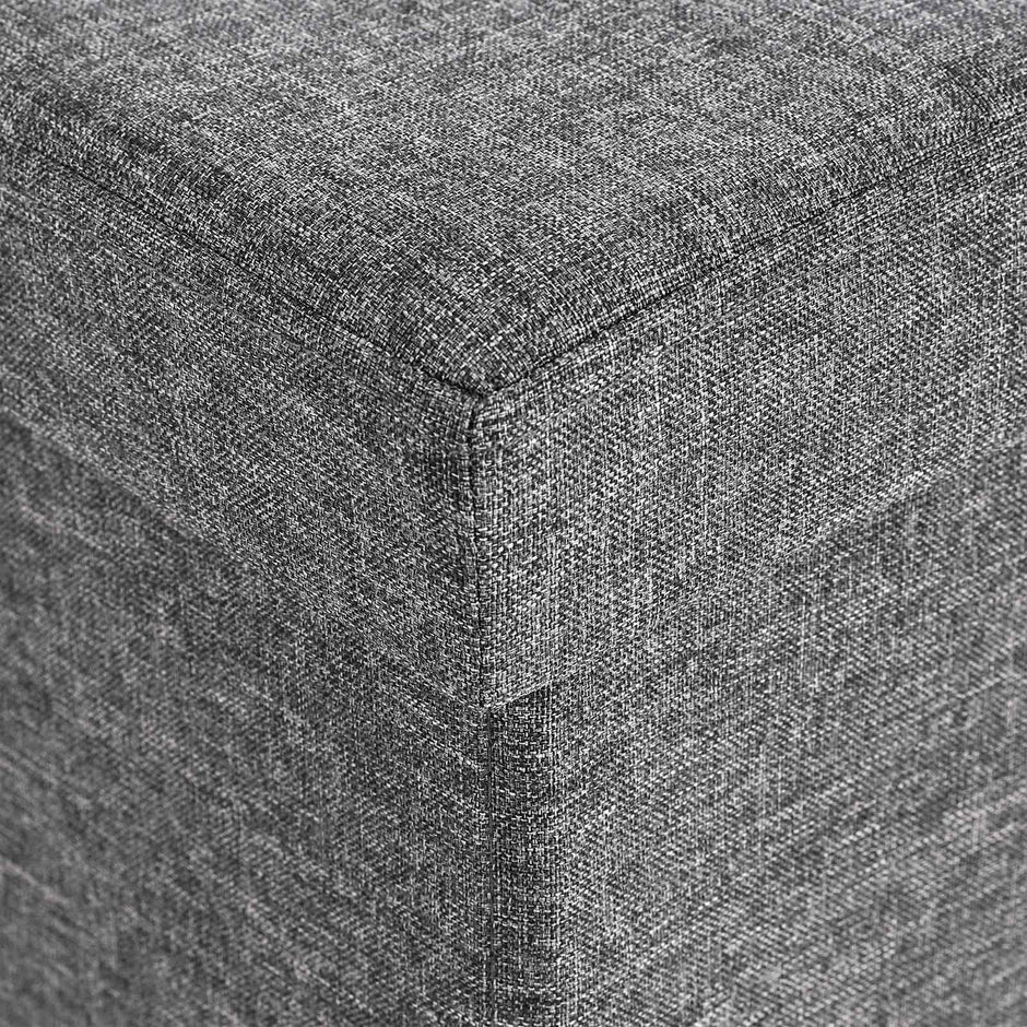 Folding Ottoman – Linen and MDF – Dark Grey – Maximum Load 300 kg, 120 L