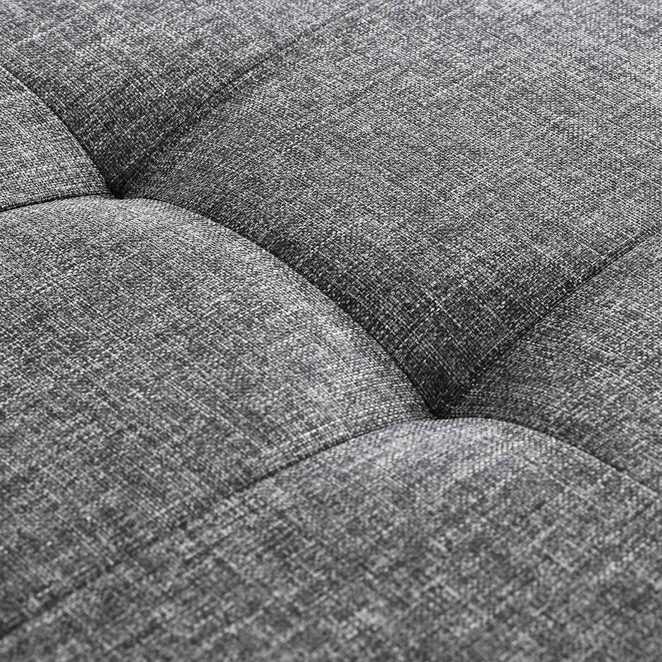 Folding Ottoman – Linen and MDF – Dark Grey – Maximum Load 300 kg, 120 L
