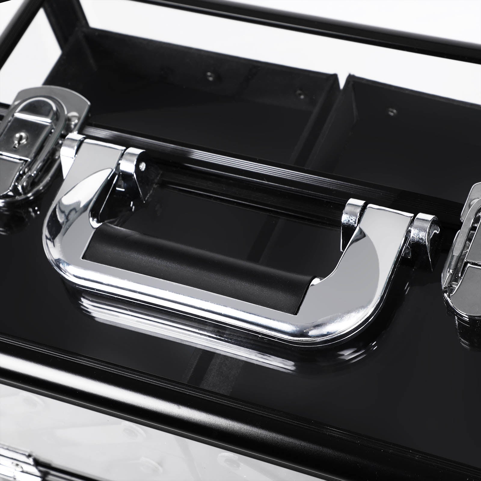 Deluxe Makeup Case – Acrylic – Black – Professional Organiser with Pull-Out Tray