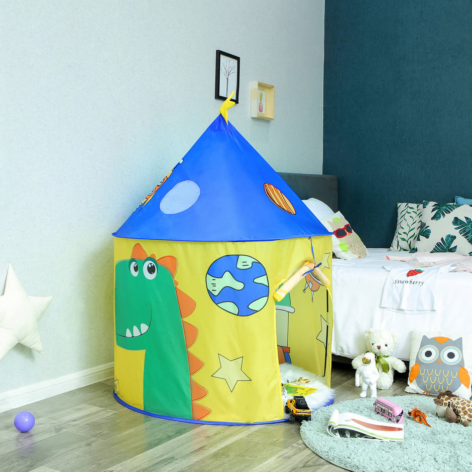Play Tent – Fabric – Dinosaur – Portable Pop Up Structure for Indoor and Outdoor Use