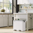 Double Compartment Trash Can – Plastic – White – Soft-Close Lids and Pedals