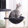 Cat Tree – Engineered Wood and Plush – Smoky Grey – Multi-Level with Scratching Posts, Perches, Basket and Condos