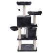 Cat Tree – Engineered Wood and Plush – Smoky Grey – Multi-Level with Scratching Posts, Perches, Basket and Condos