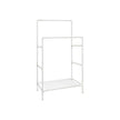 Double Rails Clothes Rack – Metal – White – Max Load 55 kg with Storage Shelf