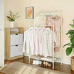 Double Rails Clothes Rack – Metal – White – Max Load 55 kg with Storage Shelf