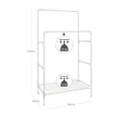 Double Rails Clothes Rack – Metal – White – Max Load 55 kg with Storage Shelf