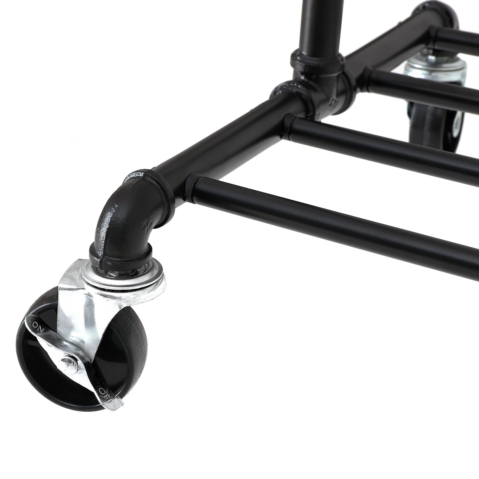 Double Rod Garment Rack – Metal – Black – Heavy Duty with Wheels, 110 Kg Capacity