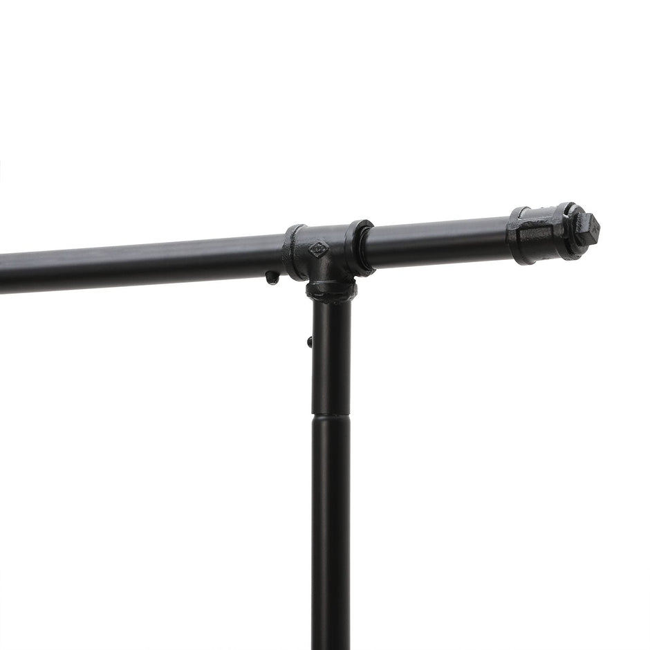 Double Rod Garment Rack – Metal – Black – Heavy Duty with Wheels, 110 Kg Capacity
