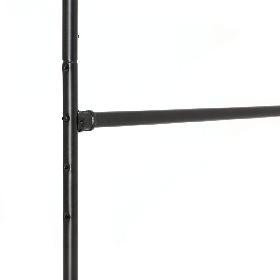 Double Rod Garment Rack – Metal – Black – Heavy Duty with Wheels, 110 Kg Capacity