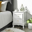 Bedside Table – Wooden – White – Spacious with 2 Drawers and Solid Pine Wood Legs