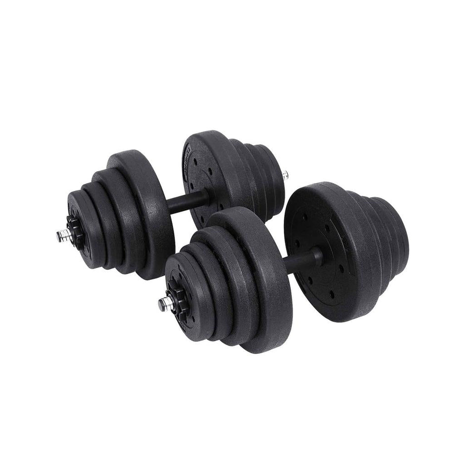Dumbbell Set – Metal – Black – Total 40 kg for Home and Gym Fitness