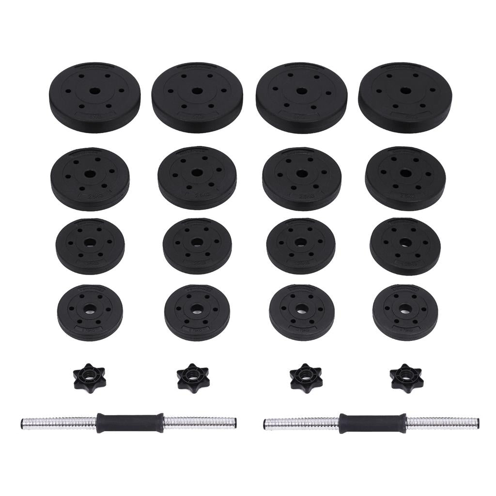 Dumbbell Set – Metal – Black – Total 40 kg for Home and Gym Fitness
