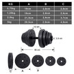 Dumbbell Set – Metal – Black – Total 40 kg for Home and Gym Fitness