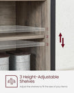 Kitchen Cabinet – Wood – Rustic Brown and Black – 2 Sliding Barn Doors, Adjustable Shelf
