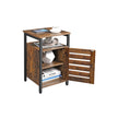 End Table – Metal Frame – Rustic Brown – Adjustable Shelf, 2 Shelves, Industrial Style