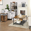 End Table – Metal Frame – Rustic Brown – Adjustable Shelf, 2 Shelves, Industrial Style
