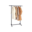 Extendable Garment Rack – Metal – Matte Black and Blue – Rolling Design with Thickened Hanging Rail, 60 kg Load Capacity