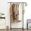 Extendable Garment Rack – Metal – Matte Black and Blue – Rolling Design with Thickened Hanging Rail, 60 kg Load Capacity