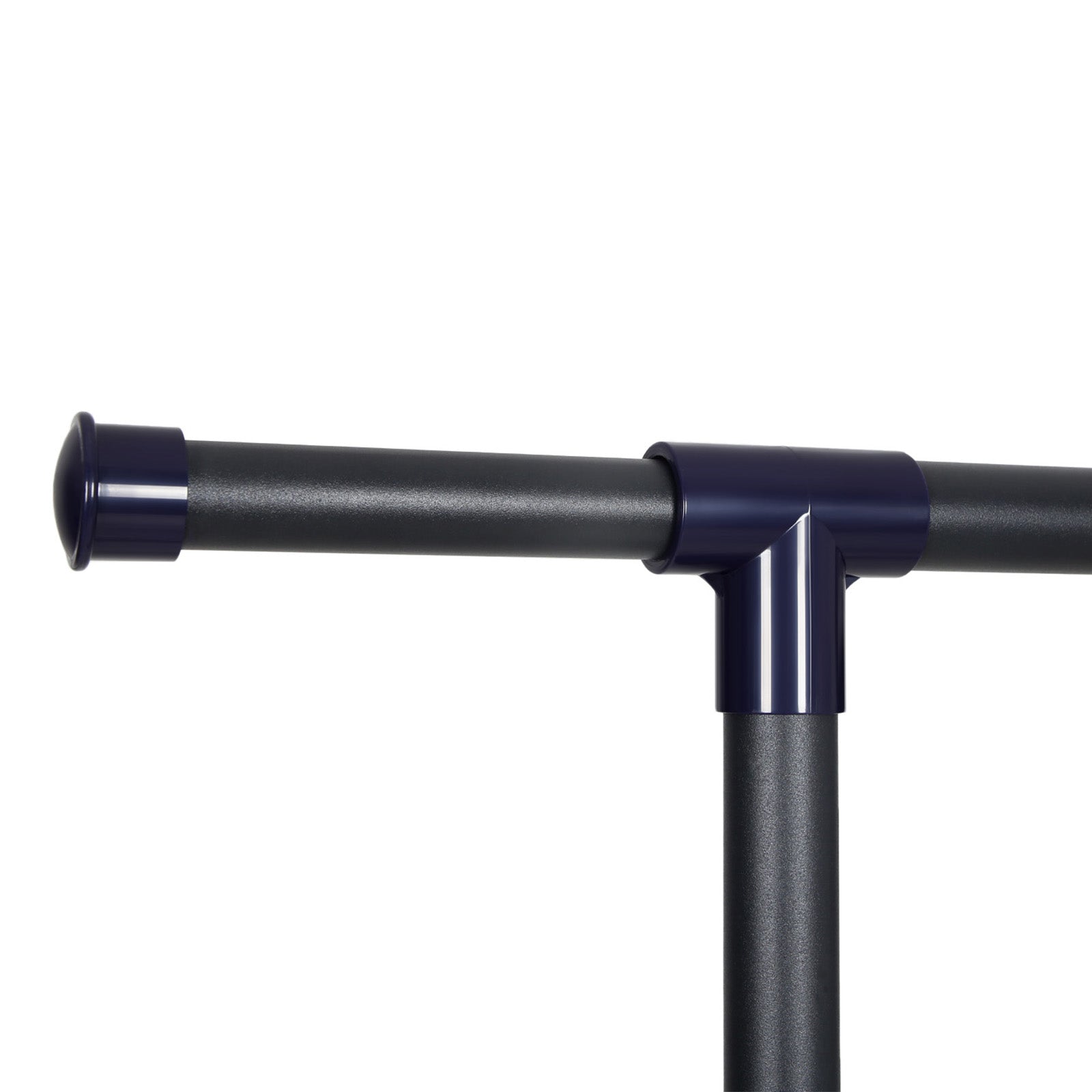 Extendable Garment Rack – Metal – Matte Black and Blue – Rolling Design with Thickened Hanging Rail, 60 kg Load Capacity