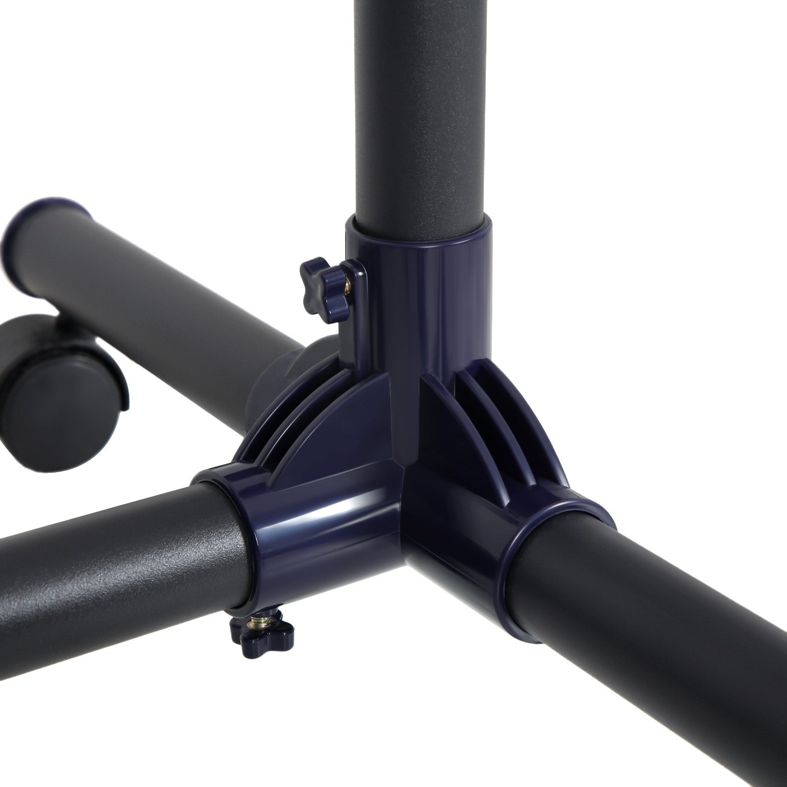 Extendable Garment Rack – Metal – Matte Black and Blue – Rolling Design with Thickened Hanging Rail, 60 kg Load Capacity