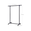 Extendable Garment Rack – Metal – Matte Black and Blue – Rolling Design with Thickened Hanging Rail, 60 kg Load Capacity